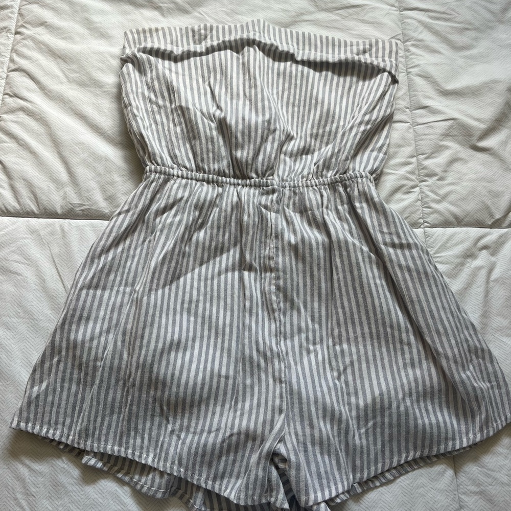 By The Way Striped Strapless Romper